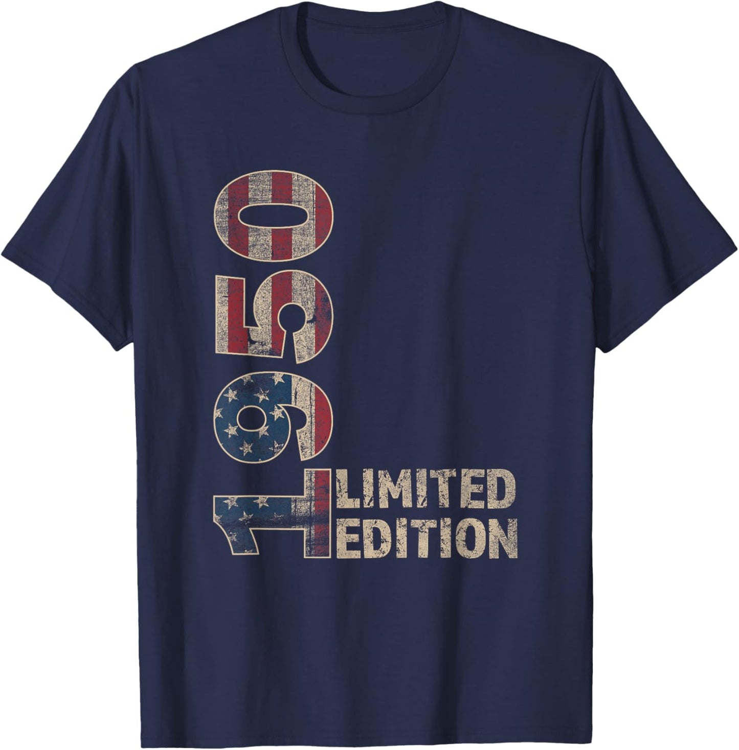 75th Birthday Gift Men Vintage Born 1950 Turning 75 Year Old T-Shirt - T-Shirt | Navy