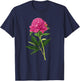 Vintage Botanical Print, Fuchsia Pink Peony T-Shirt - T-Shirt | Navy