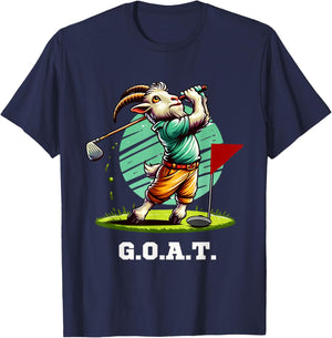 G.O.A.T. Goat Golfer Golfing Golf Funny T-Shirt - T-Shirt | Navy