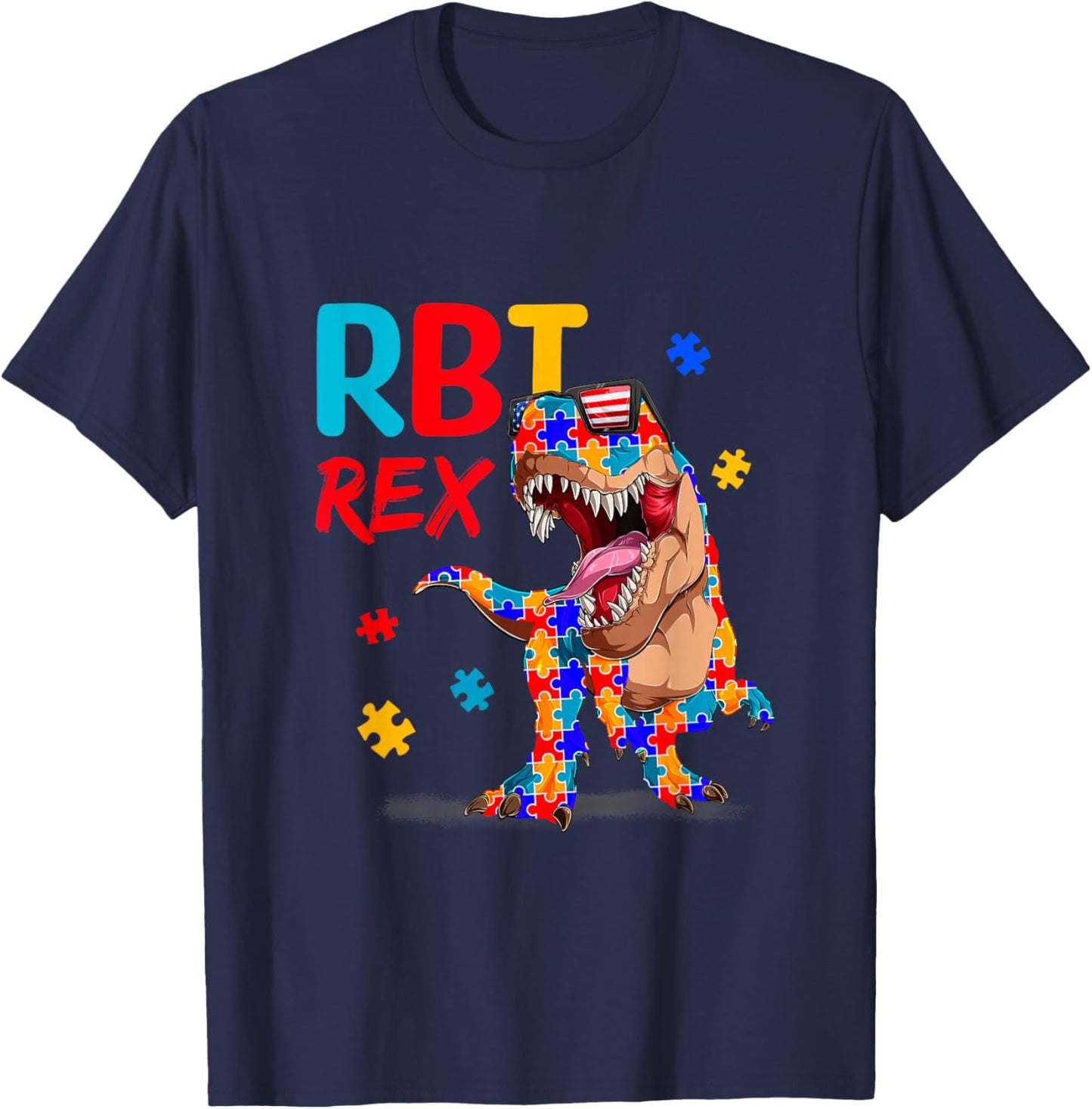 RBT Rex Registered Behavior Technician Therapist Autism T-Shirt - T-Shirt | Navy