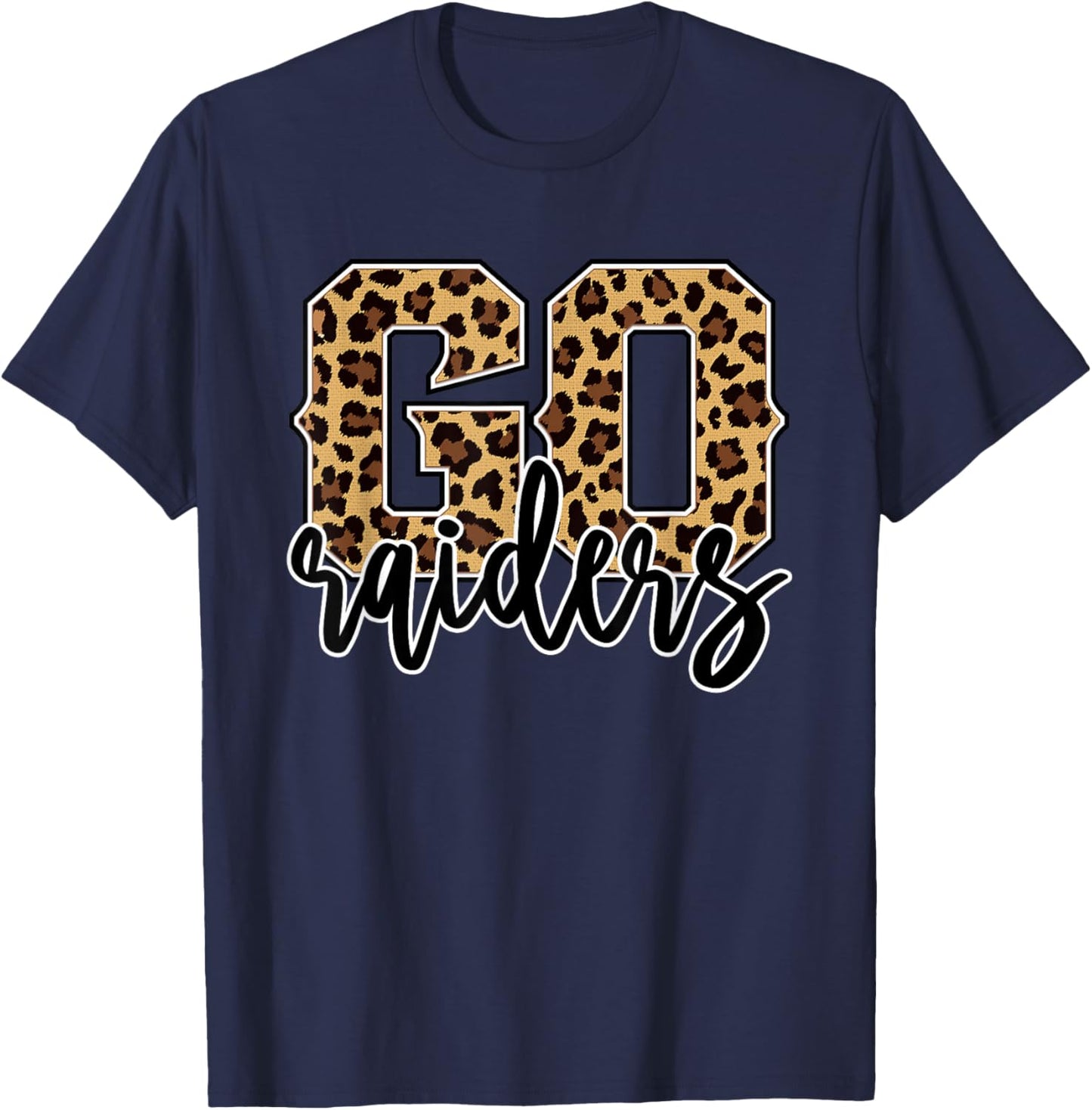 Raiders Go Raiders Leopard Print Cheetah Graphic T-Shirt - T-Shirt | Navy