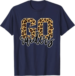 Raiders Go Raiders Leopard Print Cheetah Graphic T-Shirt - T-Shirt | Navy