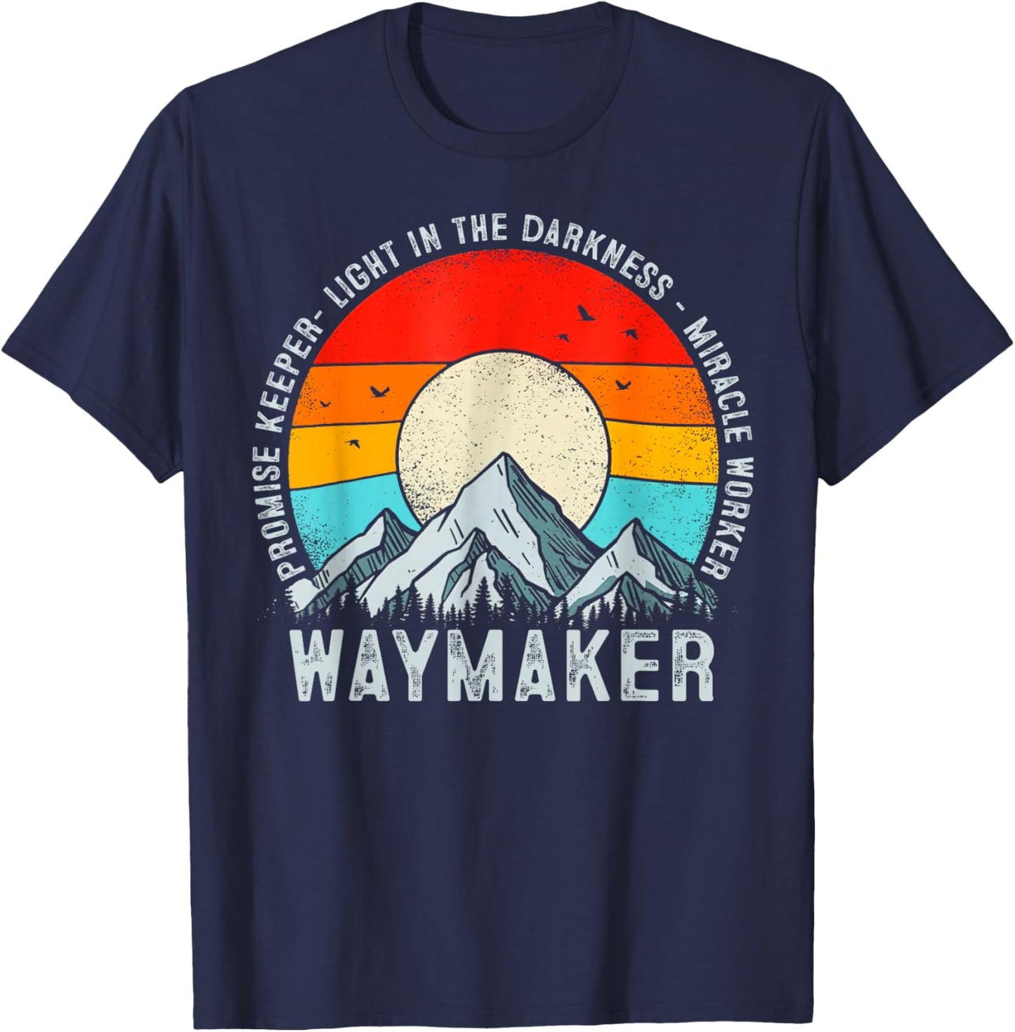 Vintage Waymaker Versprechen Hüter Miracle Worker Christian T-Shirt - T-Shirt | Navy