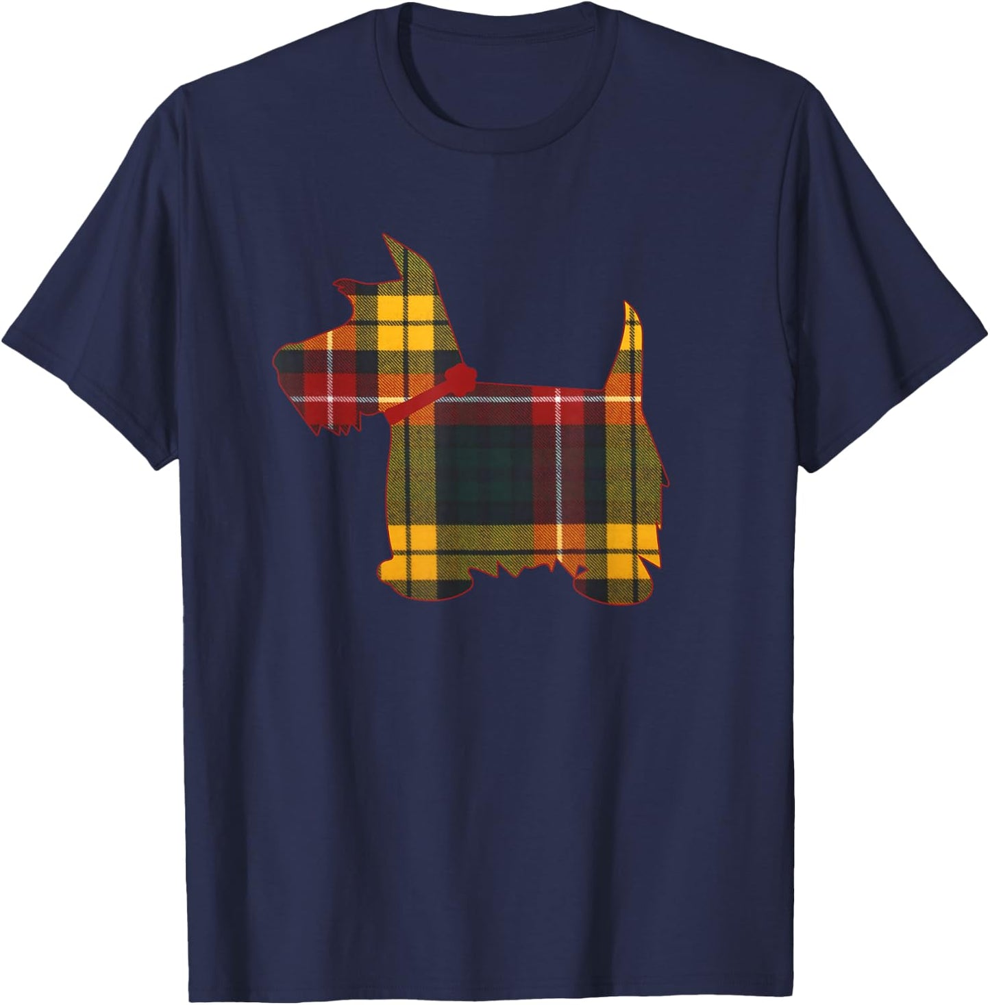 Buchanan Clan Scottie Dog Scottish Terrier Tartan Plaid T-Shirt - T-Shirt | Navy