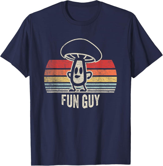 Vintage Fun Guy Fungi Shirt Funny Mushroom Fungus Humor T-Shirt - T-Shirt | Navy