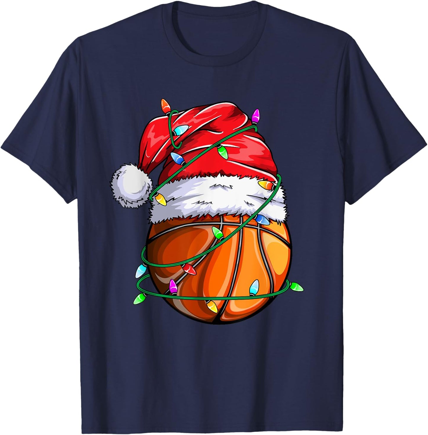 Santa Sports Design- Christmas Hooper Basketball Player T-Shirt - T-Shirt | Navy