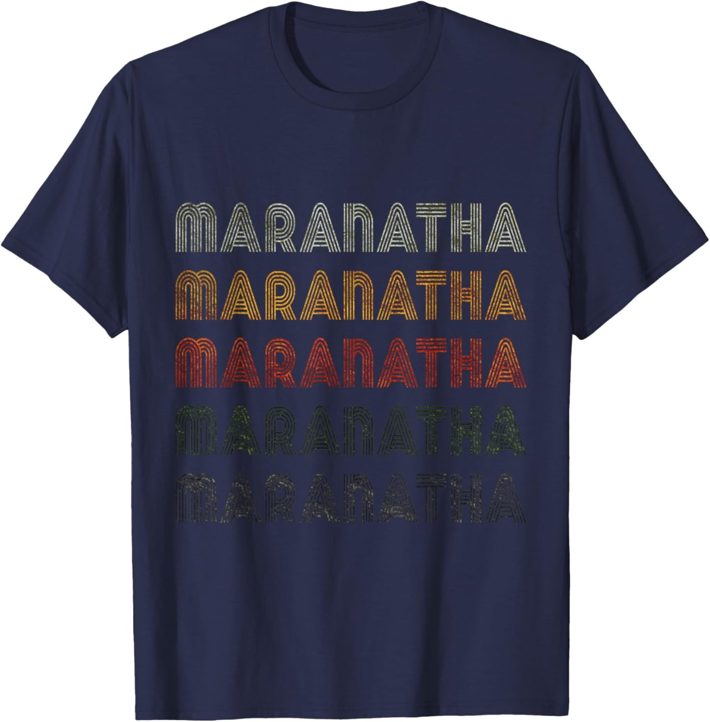 Love Heart Maranatha Grunge Vintage Black Maranatha T-Shirt - T-Shirt | Navy