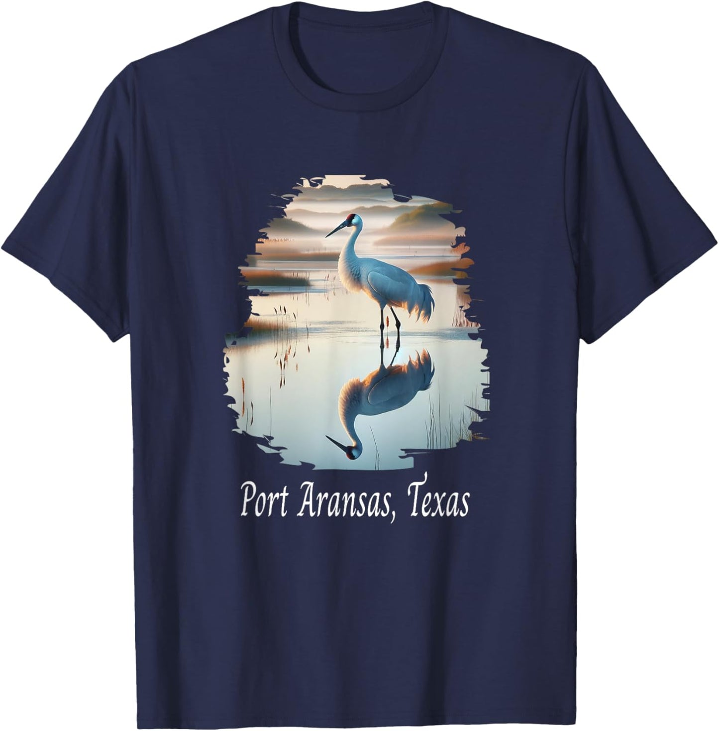 Whooping Crane Season: Port Aransas Texas Birding Enthusiast T-Shirt - T-Shirt | Navy