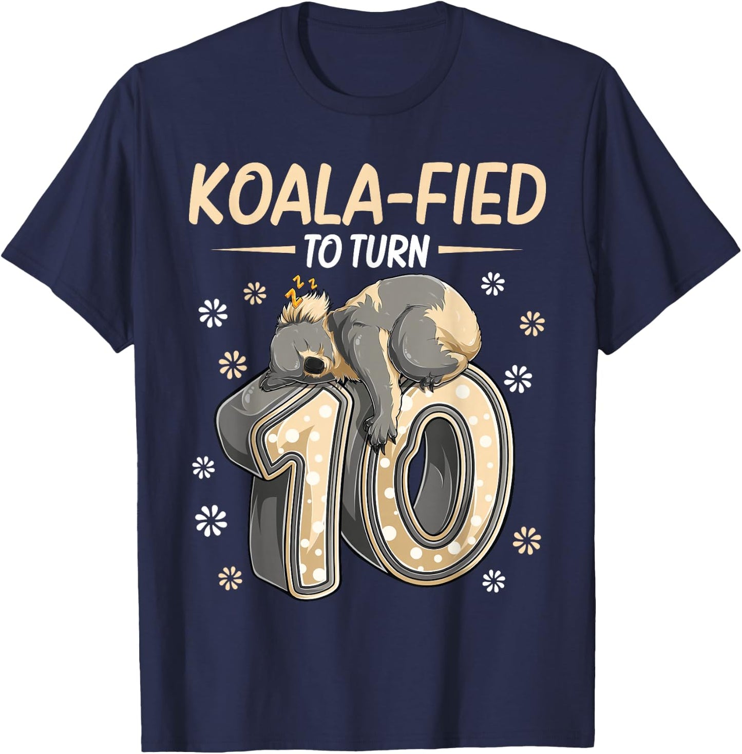10 Year Old Koala 10th Birthday Party Animal Koala Lover T-Shirt - T-Shirt | Navy