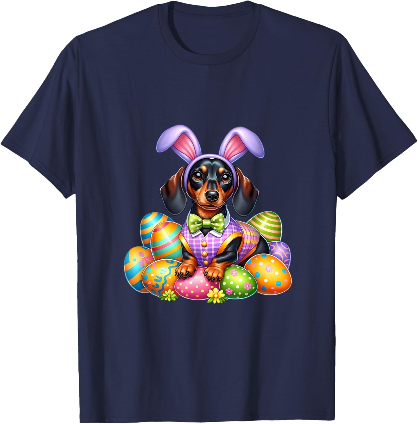 Funny Easter Day Dachshund Bunny Costume T-Shirt - T-Shirt | Navy