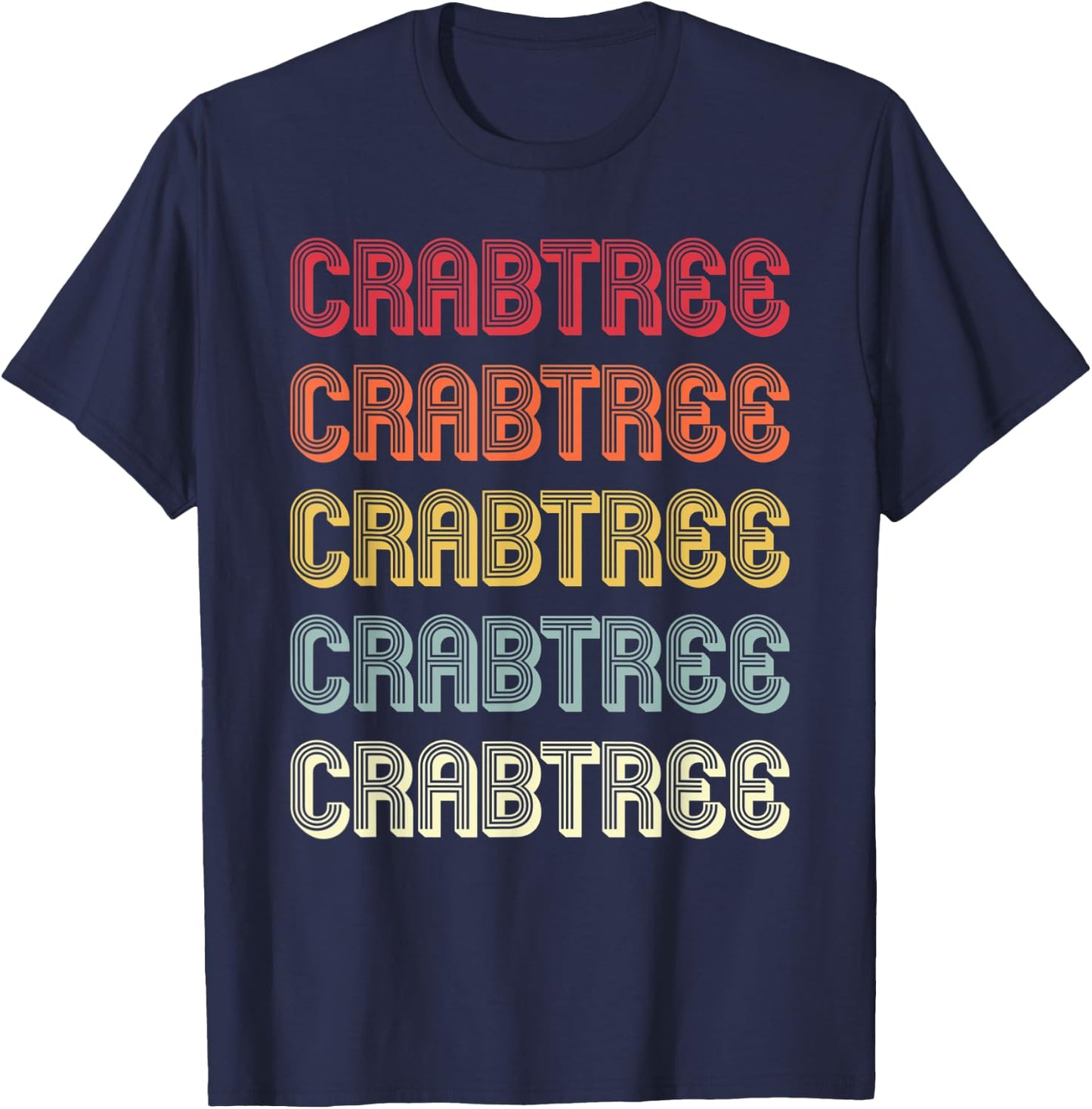 CRABTREE Gift Surname Funny Retro Vintage Birthday Reunion T-Shirt - T-Shirt | Navy