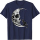Vintage Halloween Black Cat Scary Skull Moon Men Women Kids T-Shirt - T-Shirt | Navy