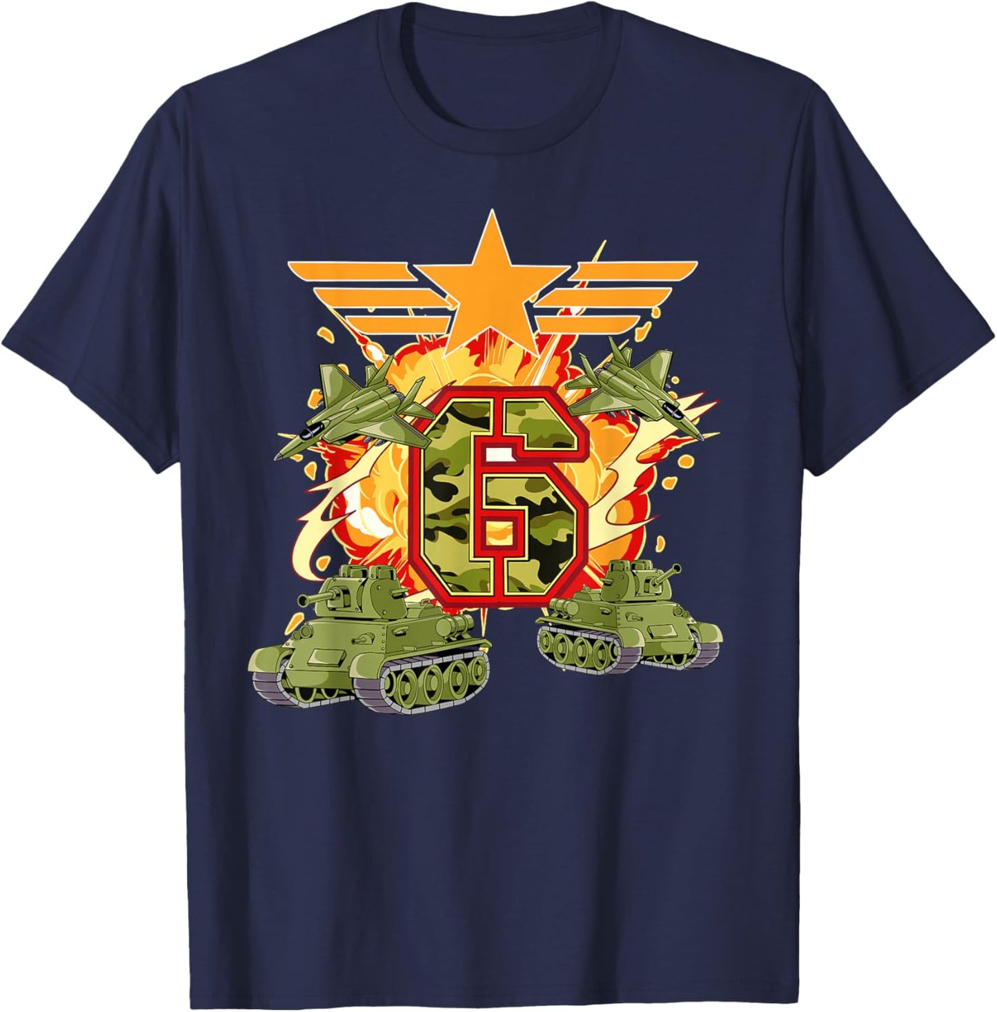 6th Birthday Army T-Shirt - T-Shirt | Navy