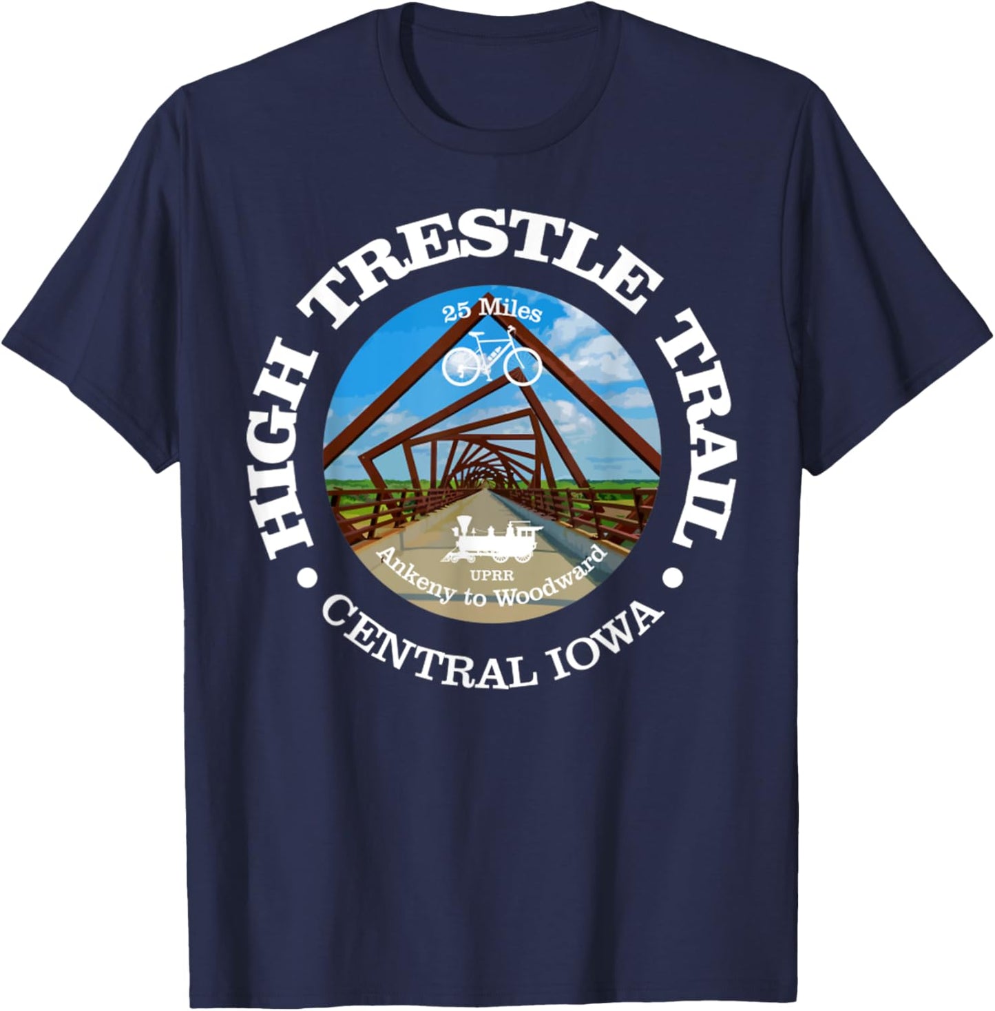 High Trestle Trail Funny Cycling High Trestle Iowa T-Shirt - T-Shirt | Navy