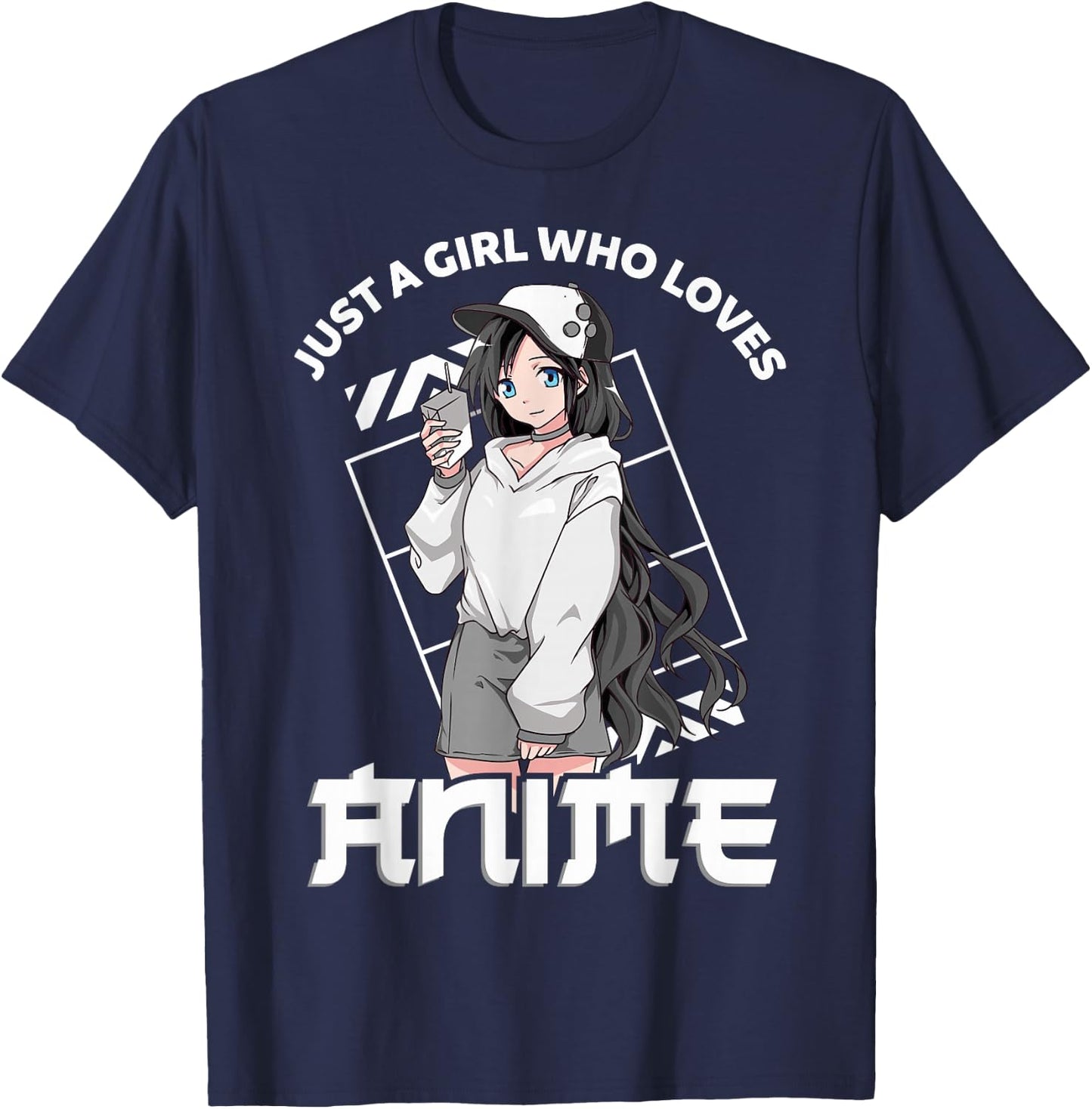 Anime Girl Just A Girl Who Loves Anime Girls Women T-Shirt - T-Shirt | Navy