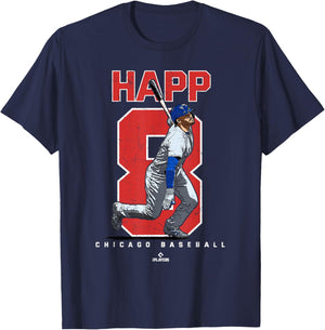 Number and Portrait Ian Happ Chicago MLBPA T-Shirt - T-Shirt | Navy
