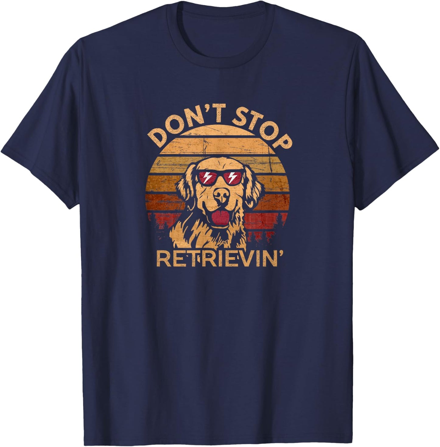 Trending Don't Stop Retrieving Vintage Retriever T-Shirt - T-Shirt | Navy