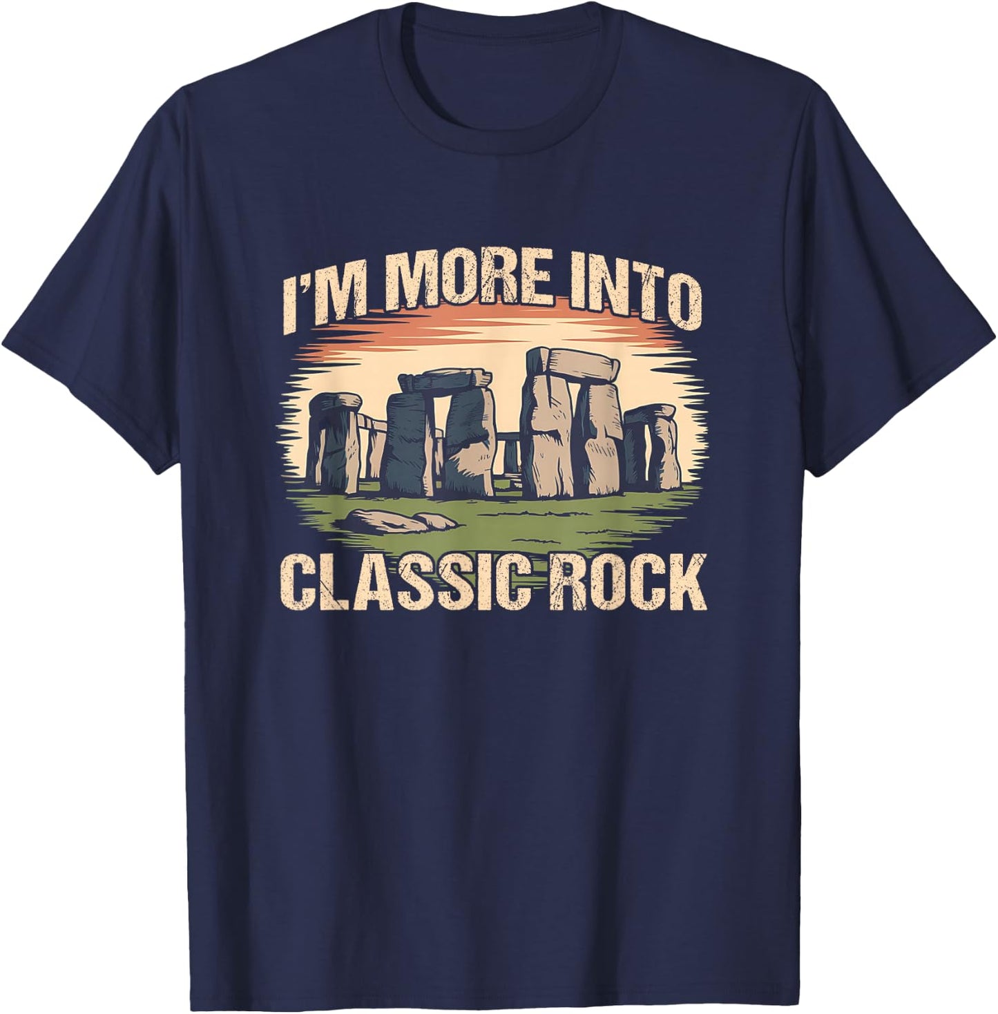 Stonehenge Classic Rock Funny History Pun T-Shirt - T-Shirt | Navy