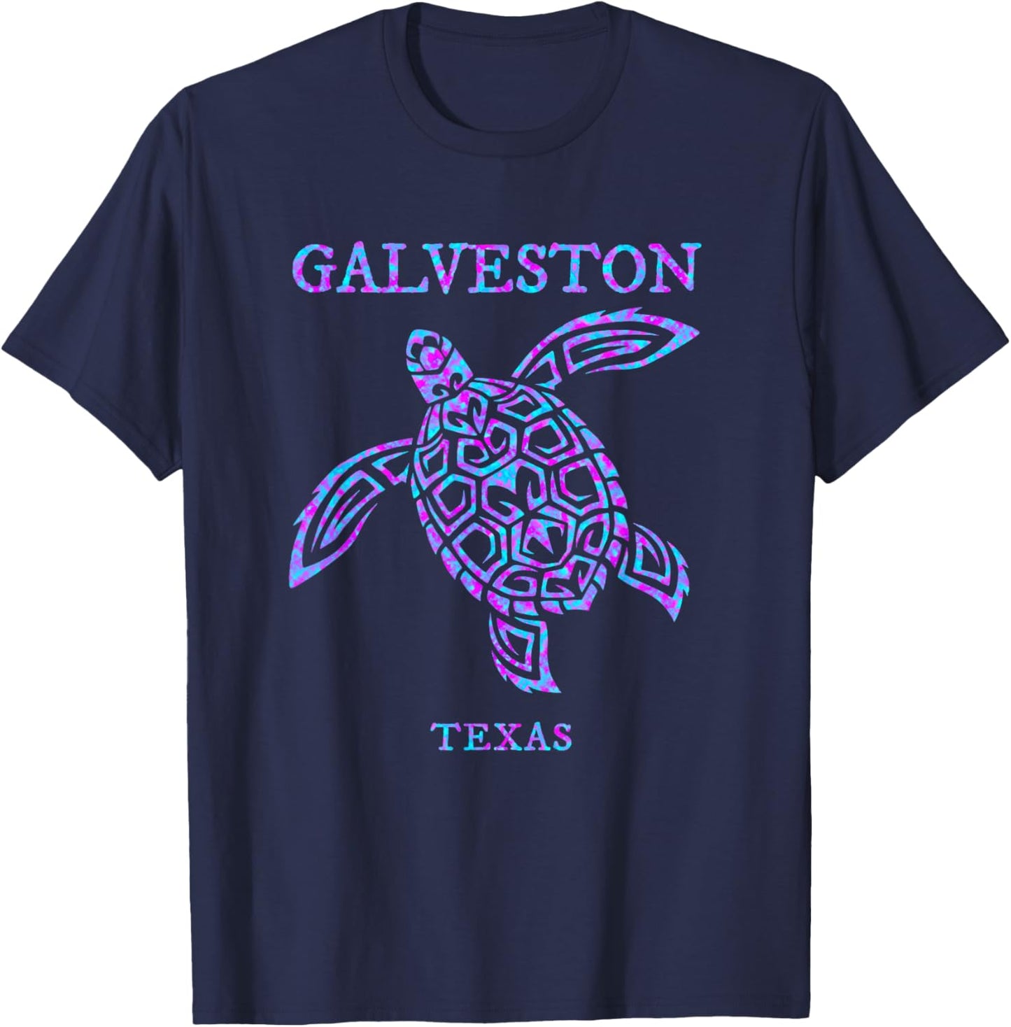 Galveston Texas Sea Turtle Boys Girls Beach Souvenir T-Shirt - T-Shirt | Navy