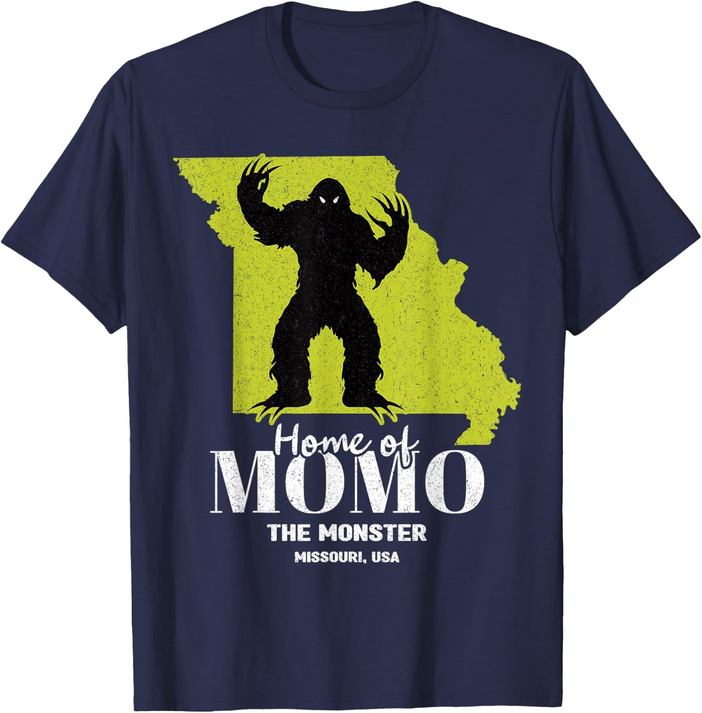 Momo The Monster Missouri State American Cryptid T-Shirt - T-Shirt | Navy