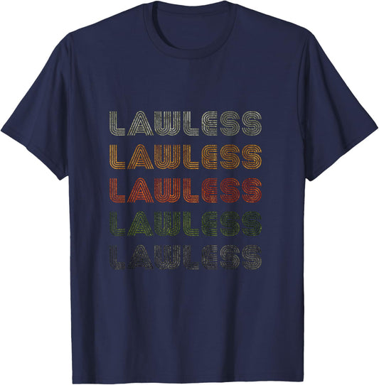 Love Heart Lawless Grunge Vintage Style Black Lawless T-Shirt - T-Shirt | Navy