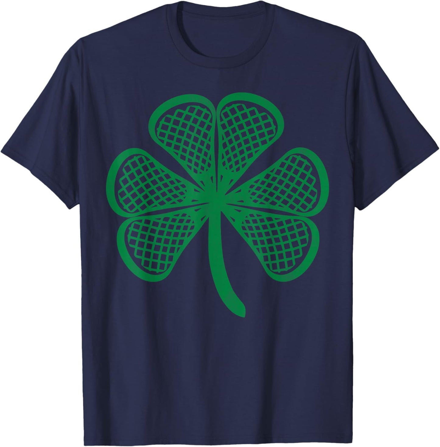 Lacrosse Sticks Shamrock Clover Irish Lucky Lax St Patrick T-Shirt - T-Shirt | Navy
