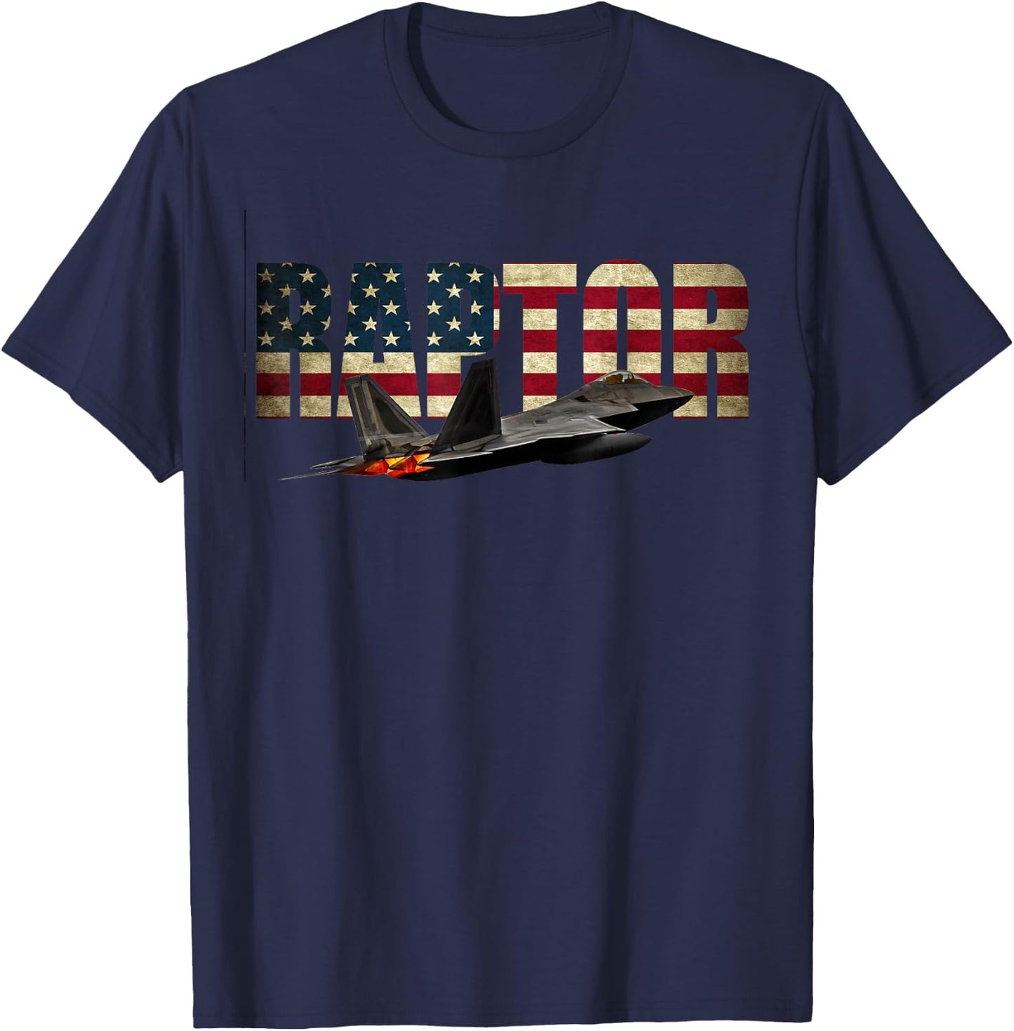 F-22 F22 Raptor Jet Fighter Plane T Shirt Us Flag Pilot T-Shirt - T-Shirt | Navy