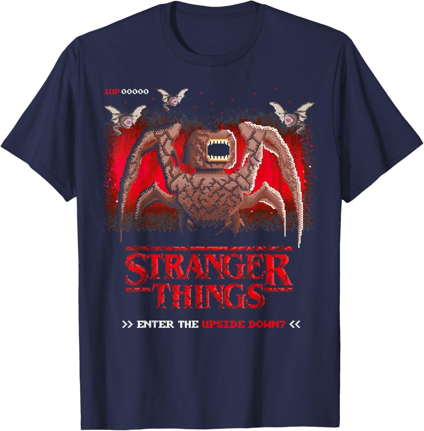 Stranger Things Season 5 Enter The Upside Down? Retro Game T-Shirt - T-Shirt | Navy