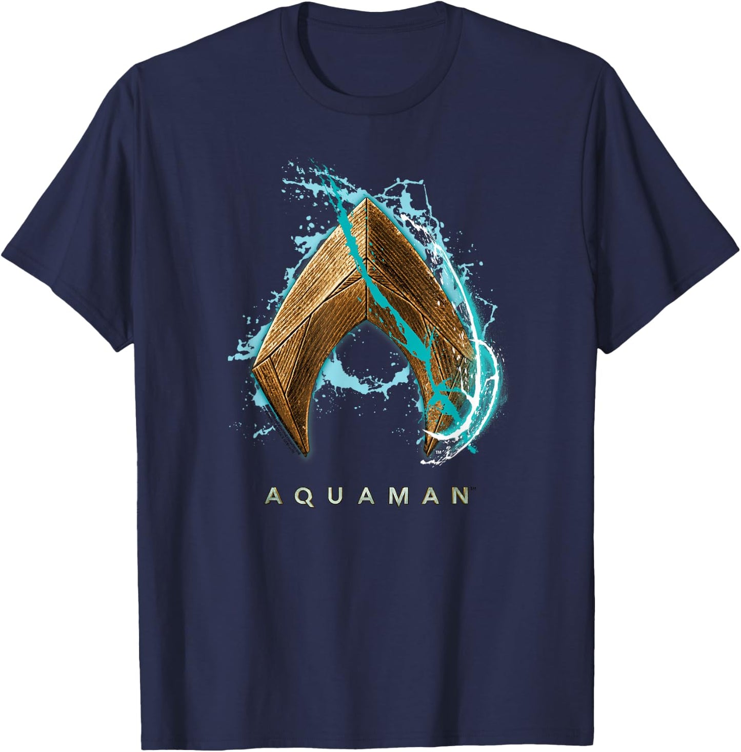 Aquaman Movie Water Shield T-Shirt - T-Shirt | Navy