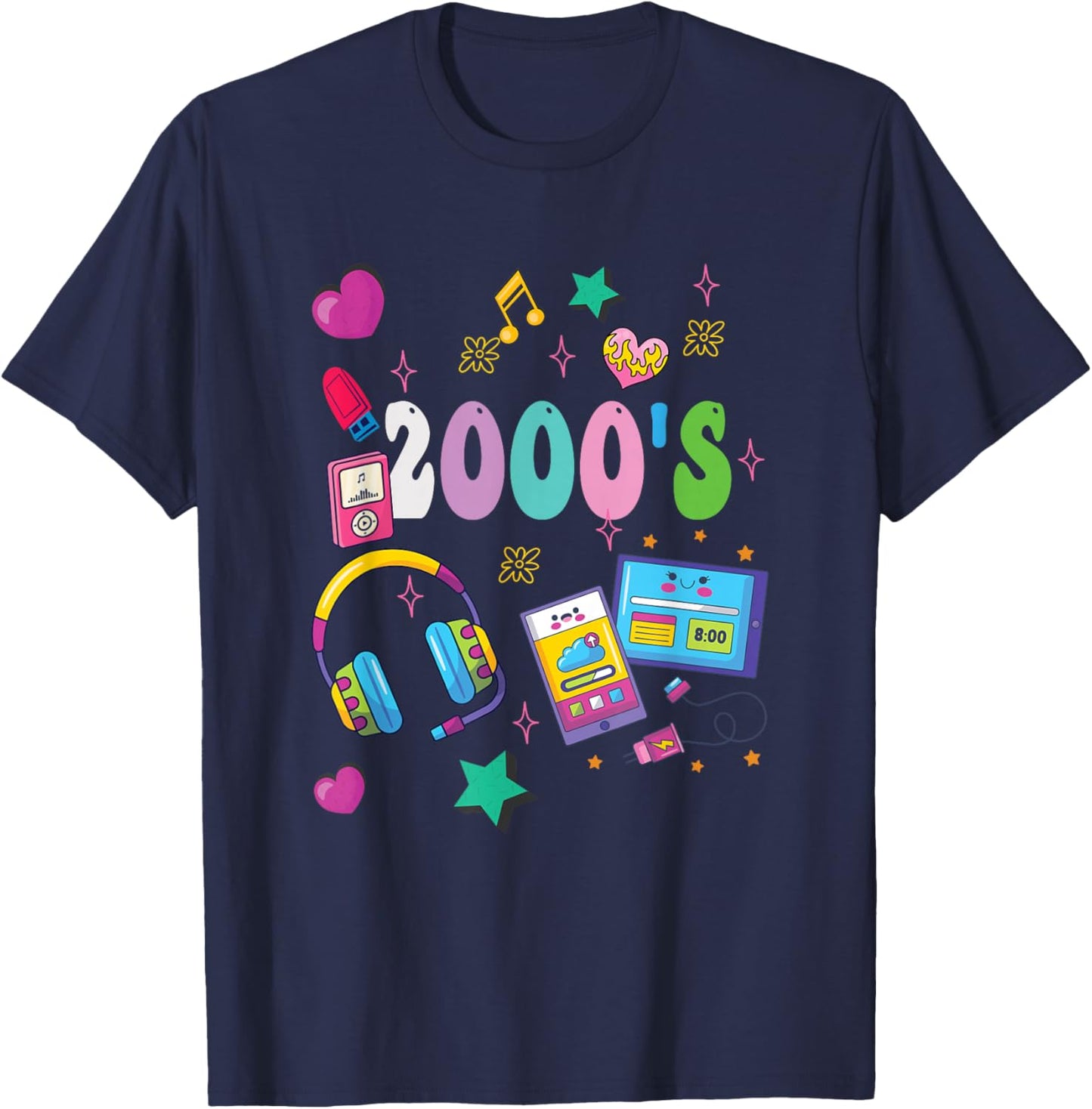 Back to the 2000's Vintage Two thousands retro 00s T-Shirt - T-Shirt | Navy