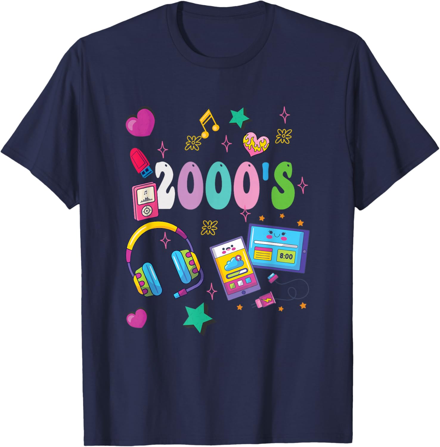 Back to the 2000's Vintage Two thousands retro 00s T-Shirt - T-Shirt | Navy
