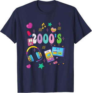 Back to the 2000's Vintage Two thousands retro 00s T-Shirt - T-Shirt | Navy