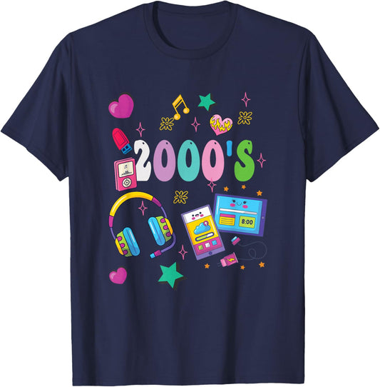 Back to the 2000's Vintage Two thousands retro 00s T-Shirt - T-Shirt | Navy