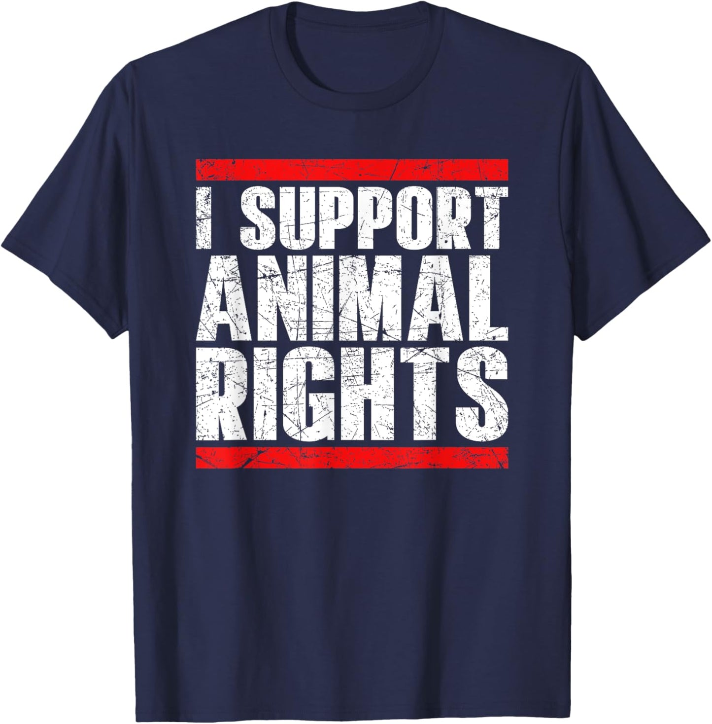 I Support Animal Rights T-Shirt - T-Shirt | Navy