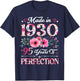 95 Year Old Made In 1930 Floral 95th Birthday Women T-Shirt - T-Shirt | Navy