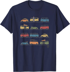 Volkswagen Vans And Beetles T-Shirt - T-Shirt | Navy