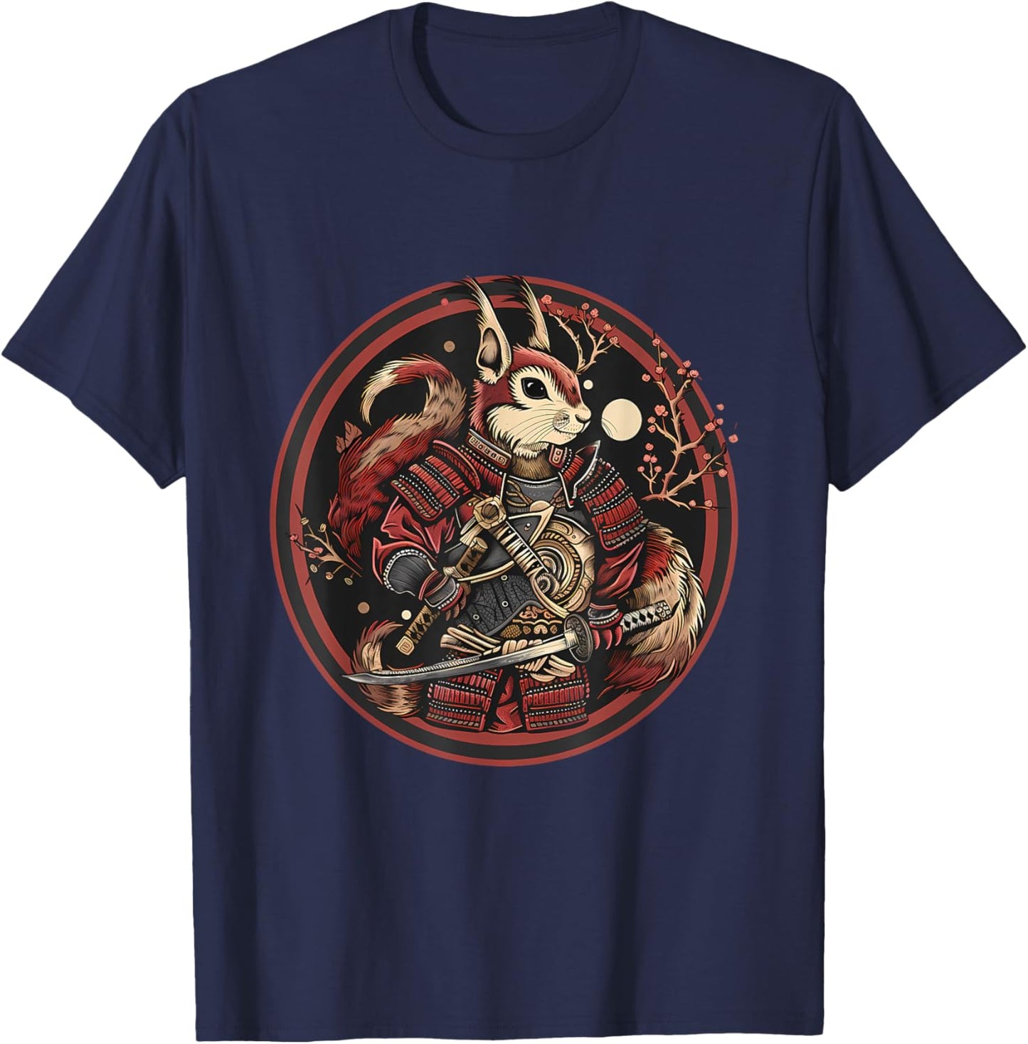 Samurai Squirrel Japanese Samurai Squirrel Japanese Warrior T-Shirt - T-Shirt | Navy