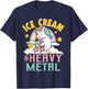 Ice Cream & Heavy Metal Unicorn Metal Rainbow Death Metal Men Women Kids T-Shirt - T-Shirt | Navy