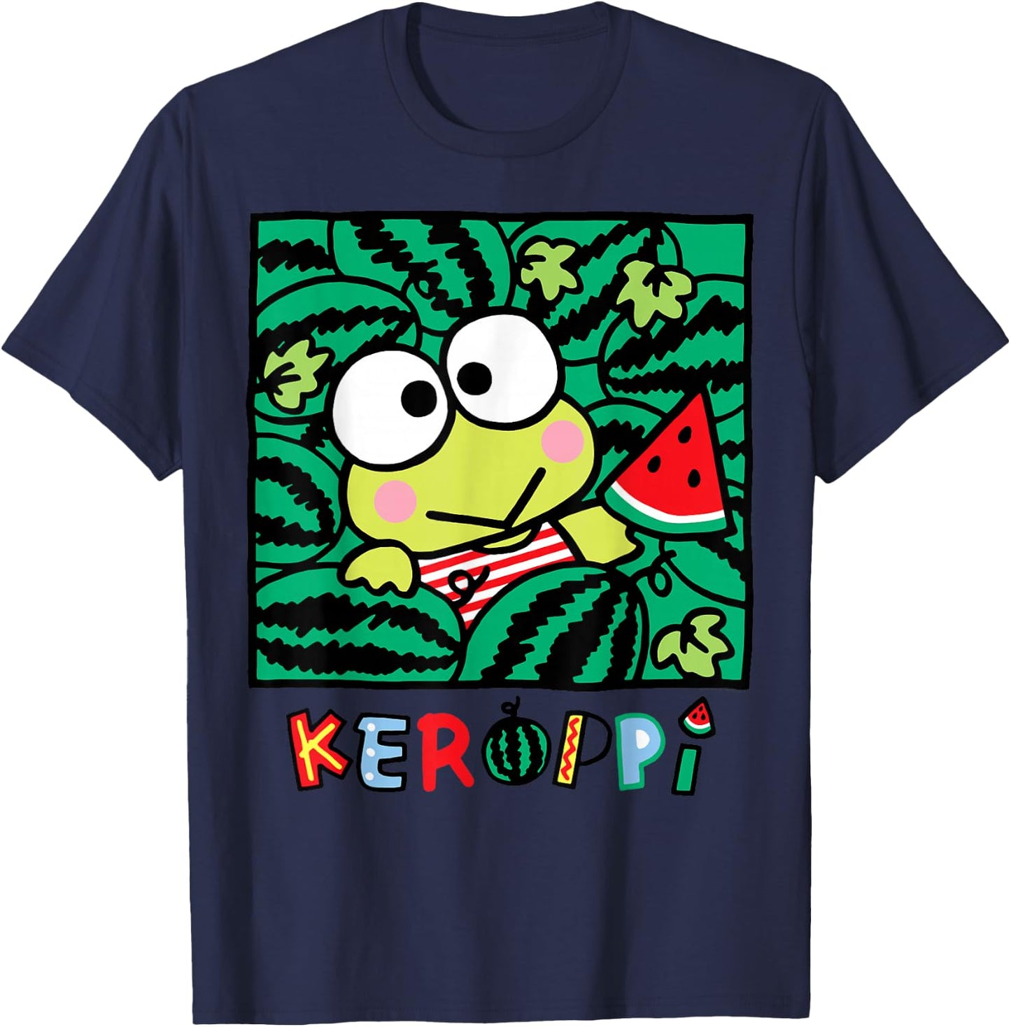 Keroppi Watermelon Summer Fun T-Shirt - T-Shirt | Navy