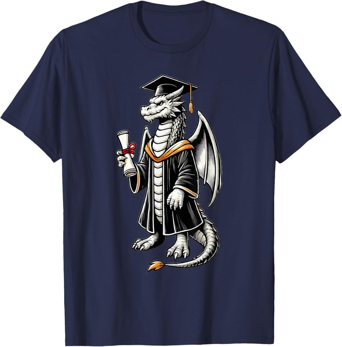 Cute Dragon Graduation T-Shirt - T-Shirt | Navy