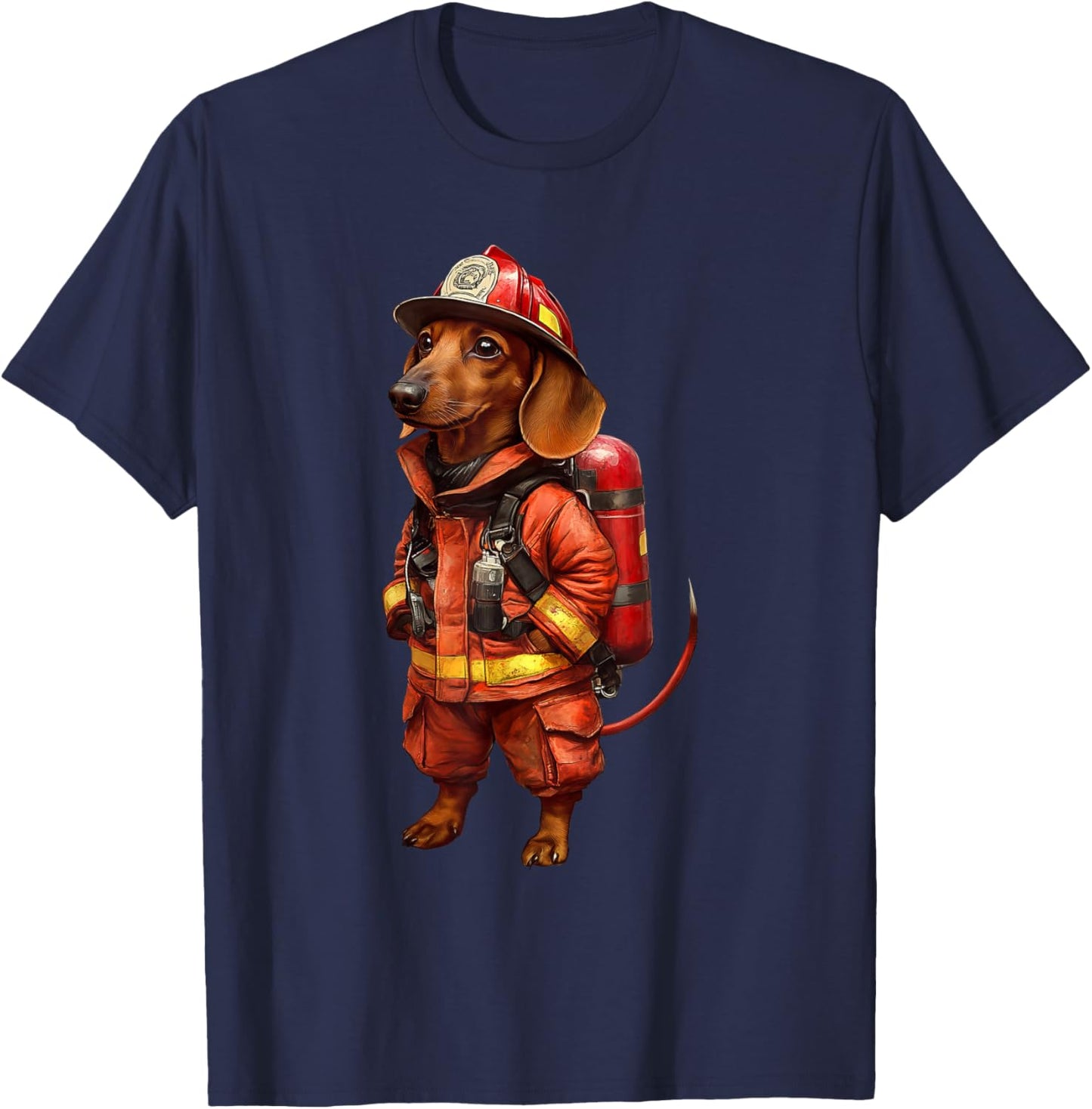 Dachshund Firefighter T-Shirt - T-Shirt | Navy
