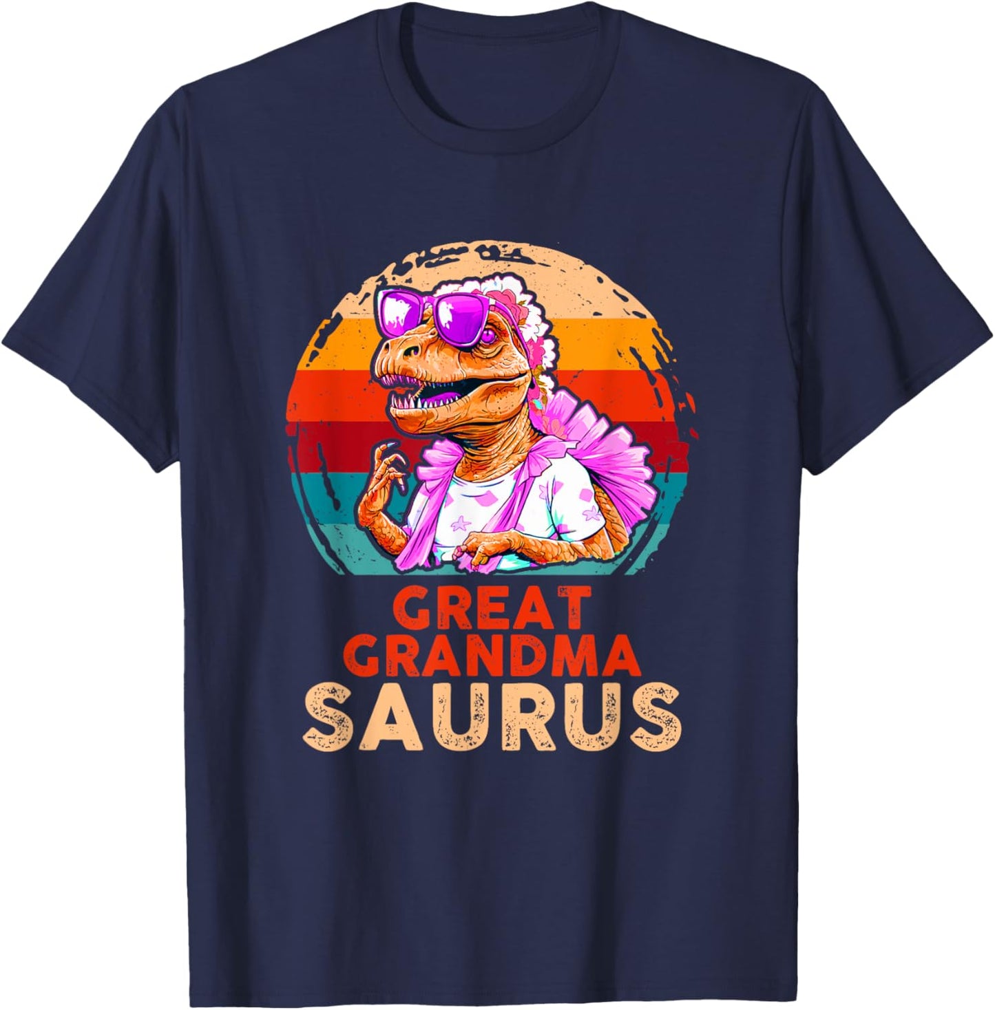 Funny Grandmasaurus Dinosaur Great Grandma Saurus Family T-Shirt - T-Shirt | Navy