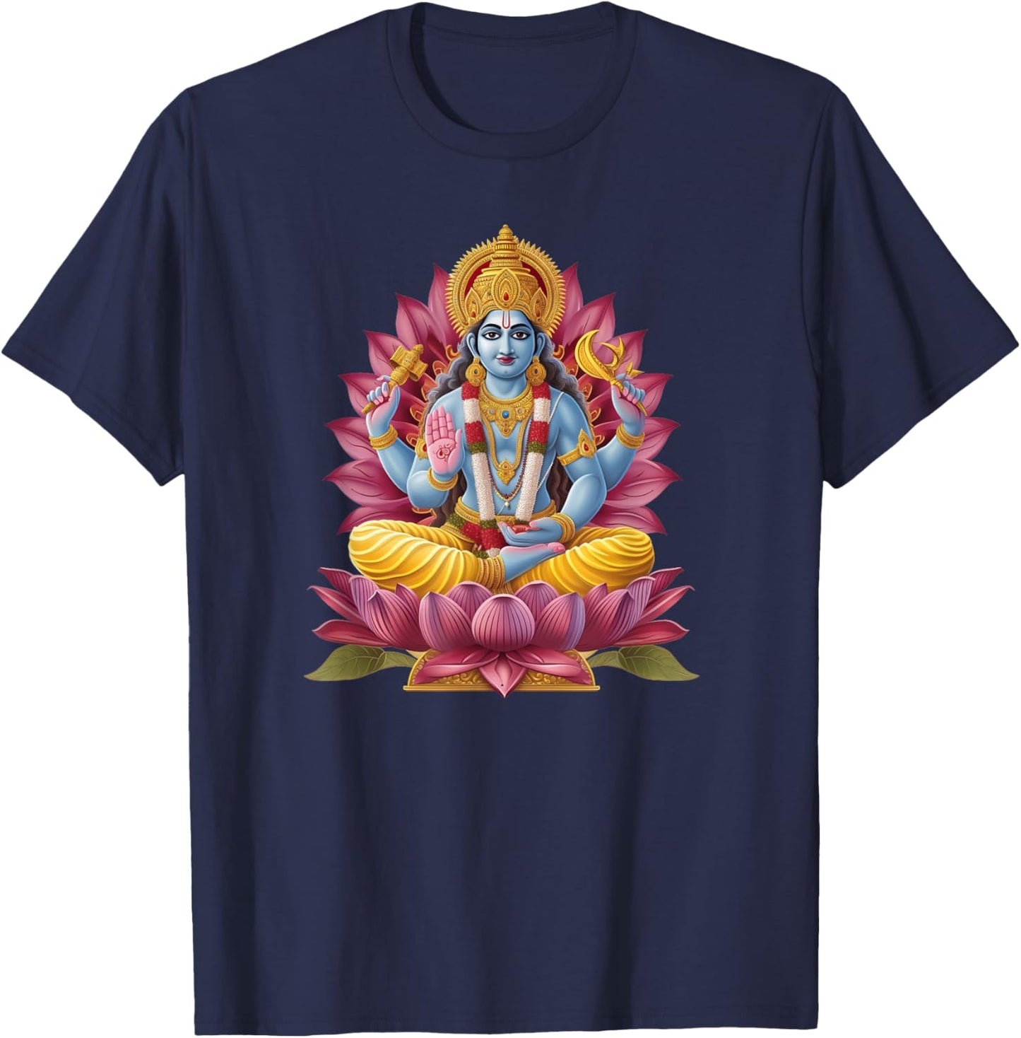 Hindu-Gott Vishnu - Vishnu Hinduismus Symbol des Schutzes T-Shirt - T-Shirt | Navy