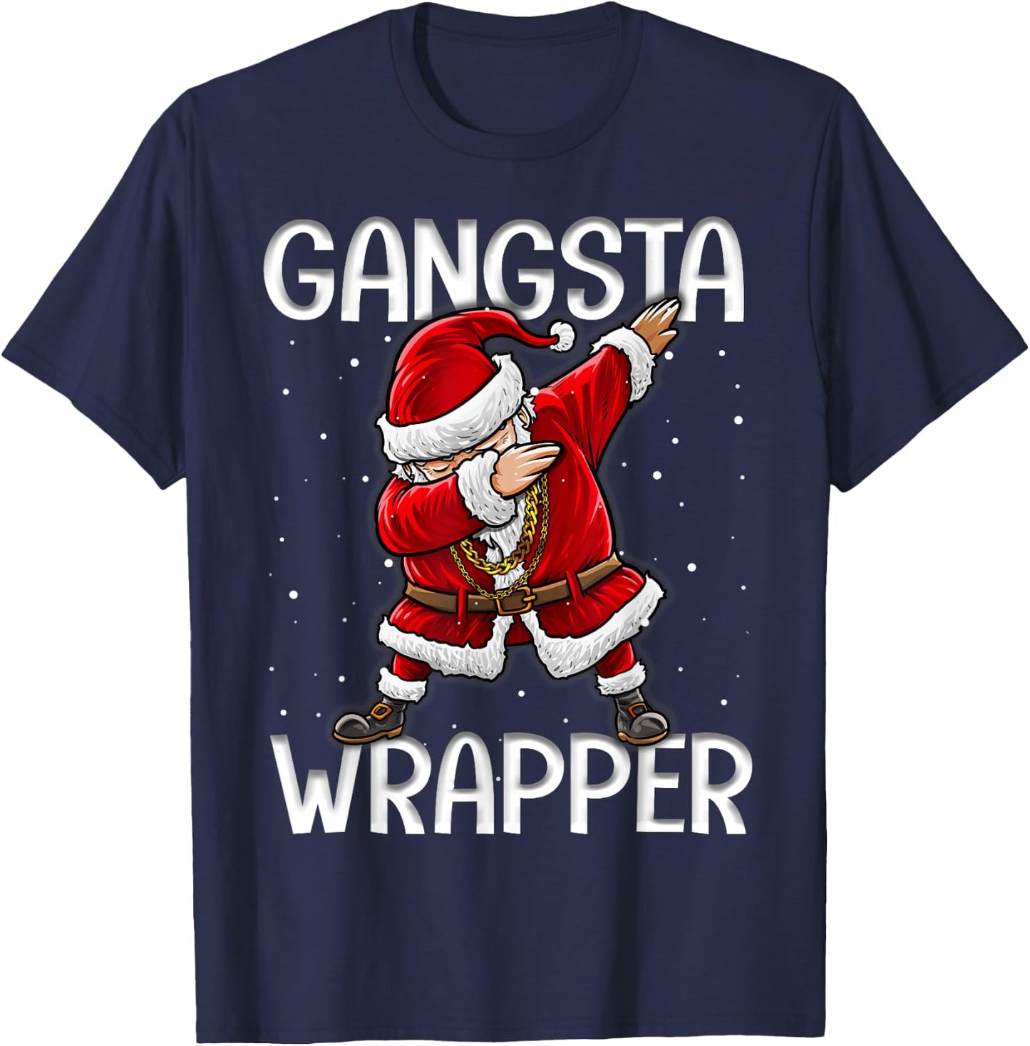 Gangsta Wrapper Funny Dabbing Santa Christmas Shirt Men T-Shirt - T-Shirt | Navy