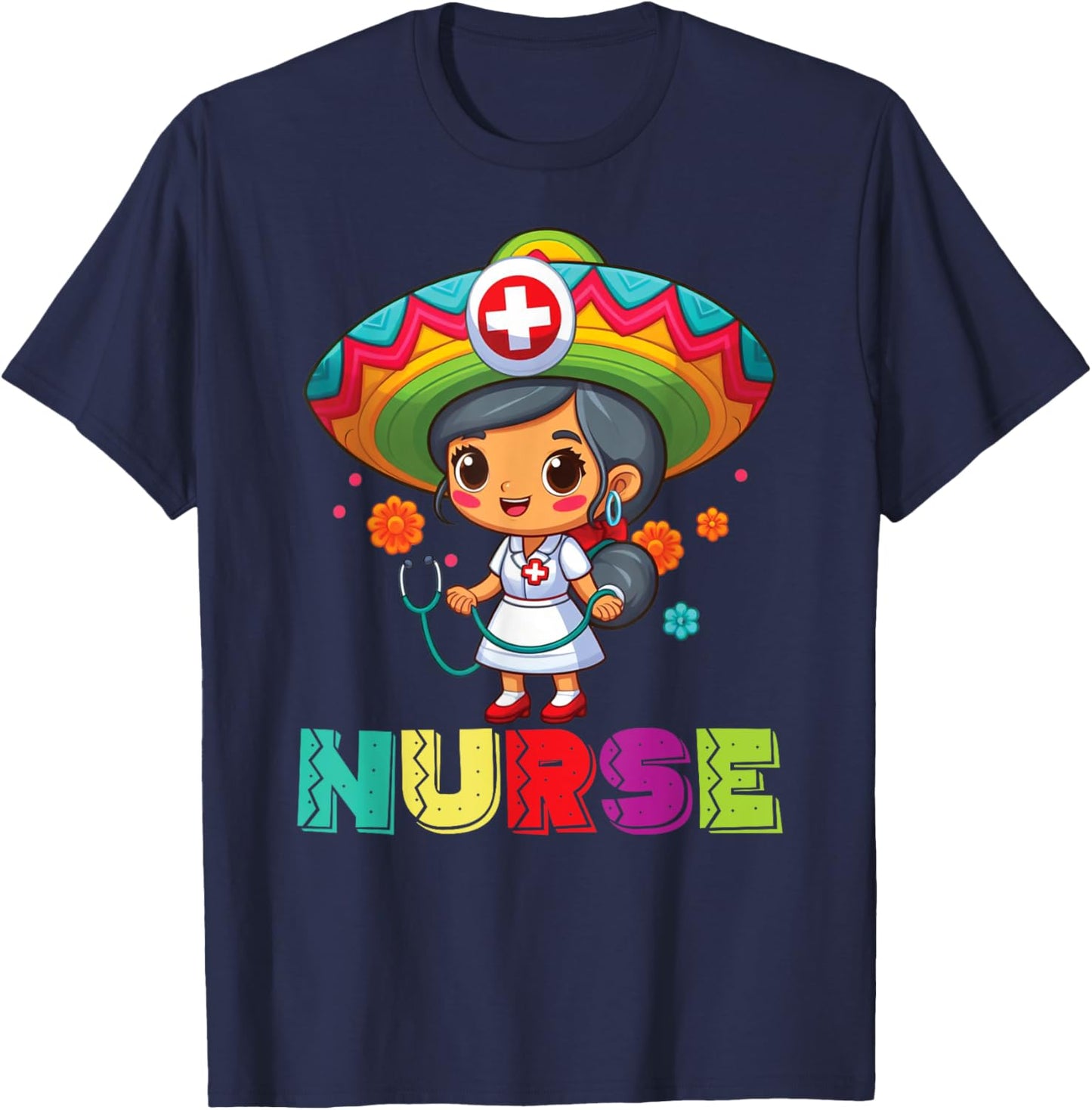 Mexican Nurse Cinco De Mayo Nurse Women T-Shirt - T-Shirt | Navy