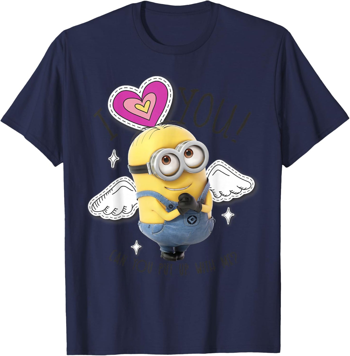 Despicable Me Minions I Love You Angel Wings T-Shirt - T-Shirt | Navy