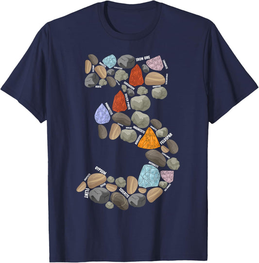 Geology Rocks 3 Years Old 3rd Birthday Rock Collecting T-Shirt - T-Shirt | Navy