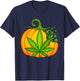Funny Thanksgiving Halloween Weed Marijuana Pumpkin T-Shirt - T-Shirt | Navy