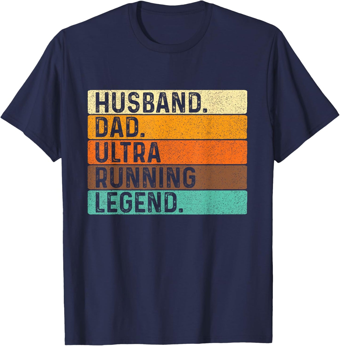 Husband Dad Ultra Running - Ultramarathon Mountain Runner T-Shirt - T-Shirt | Navy