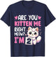 2nd Birthday Shirt Girl 2yr Two 2 Year Old Kitten Cat Bday T-Shirt - T-Shirt | Navy